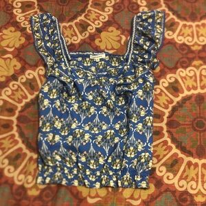 Max Studio Blue and Yellow Floral Blouse